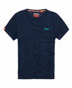 Superdry Orange Label Vintage Embroidery Férfi Pólók Kék | THAFV2175